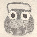 Annies Attic original b/w Whoo-Tee Whoo-Ter Purse