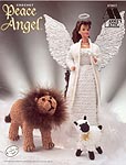 Annie's Attic Fashion Doll Peace Angel holds a dove; instructions also included for the Lion and the Lamb.
