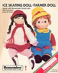 Monsanto Yarns Ice Skating Doll & Farmer Doll