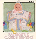 Annies Attic Rainbows & Clouds Bunting