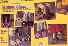 Leisure Arts Crocheted Animal Slippers for Children