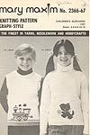 Mary Maxim Graph- Style Knitting Pattern No. 2366 - 67: Children's Slipovers - Cat