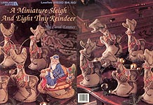 LA Cross Stitch A Miniature Sleigh and Eight Tiny Reindeer